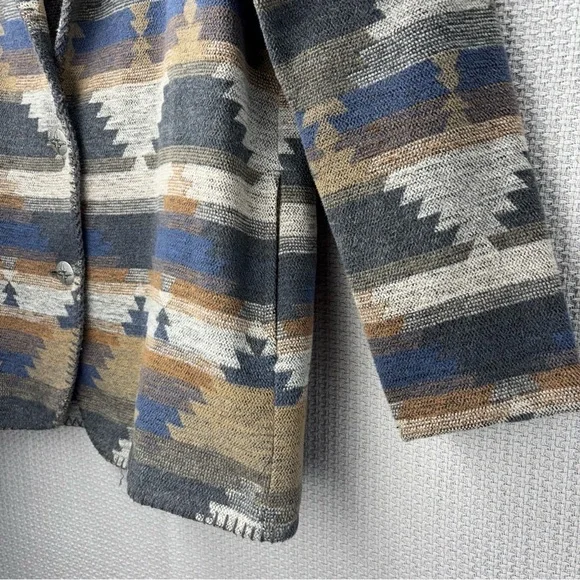 Vtg David Benjamin Southwestern Woven Jacket Coat Women Sz 8 Two Button Tribal - Picture 6 of 9